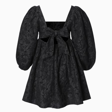 Women's dress with a bow Mist, p. S, black-13