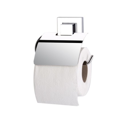 Toilet paper holder with a lid, self -adhesive, chromium color, ef238