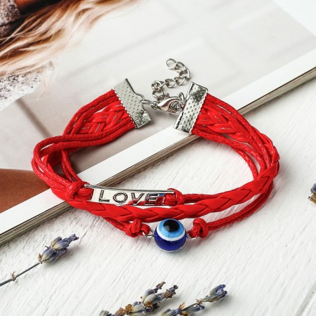 Bracelet-reinforcing "red thread" magic of signs, blue color, 16 cm-1