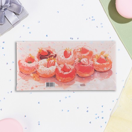 The envelope for money "with the warmest and most tender wishes!" Donuts, 16.5 x 8 cm-2