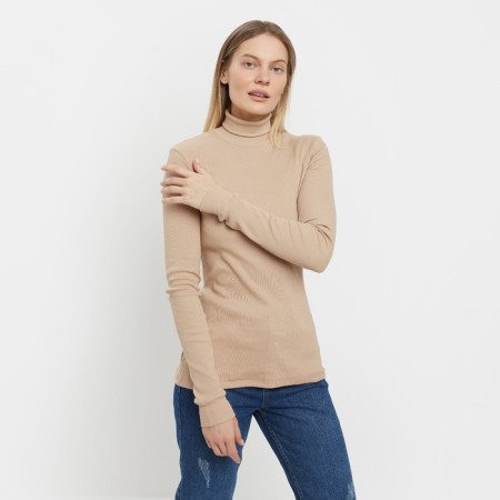 Turtleneck female, beige color, size 50-2