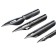 A set of feathers of pointed 4 pieces: No.: 001, 003, 004, 005 + plastic holder, "classic" Devente. Art