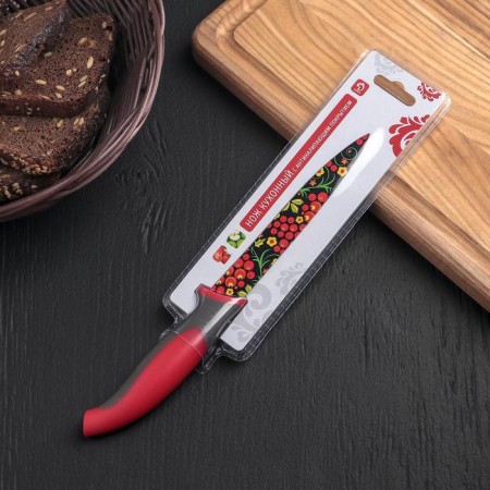 Kitchen knife with an anti -wound coating of the Dilan "Russian pattern", blade 12 cm-2