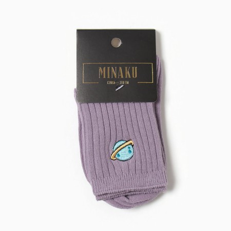 Children's socks minku "Planet", central violet, rr 15-18 cm-2