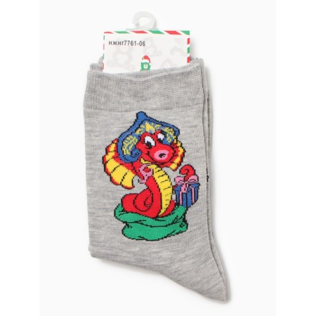 Women's socks "Snake in a kokoshnik", gray color, river 36-40-2