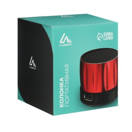 Portable column Luazon Hi-Tech09, 3 watts, 300 mAh, Microsd, USB, metal case, blue-4