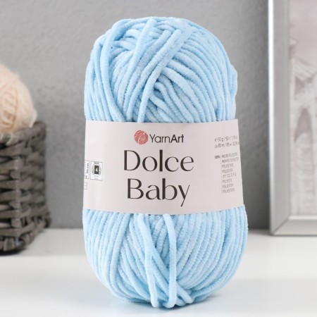 Yarn "Dolce Baby" 100% micropoliester 85m/50 g (749 blue)-5