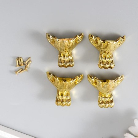 Corner (leg) for the box Plastic "paw" set 4 pcs gold 2.2x2.3 cm-2