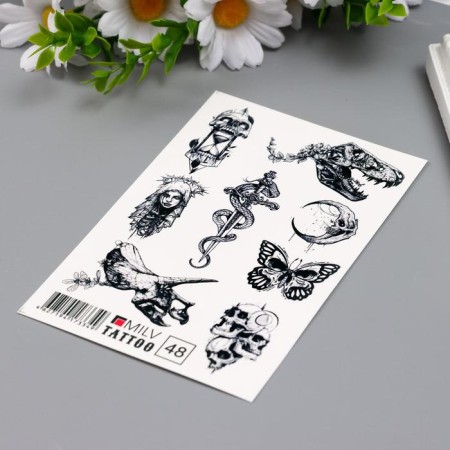 Tattoo on the body "Skull" 10x15 cm-1