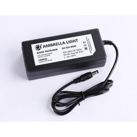 Ambrella power supply for LED tape with a fork 12V 60W 5A IP20 100-240V-2