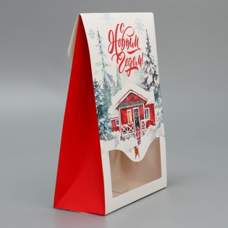 Folding box "House in the Winter Forest", 15 x 7 x 22 cm, New Year-3
