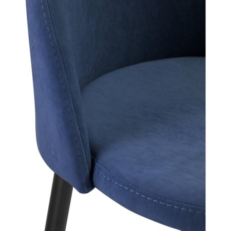 Metal amisore stool/velor, black/blue 48x53x95 cm-5