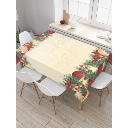 The tablecloth "New Year's decorations", rectangular, Saten, size 145x180 cm