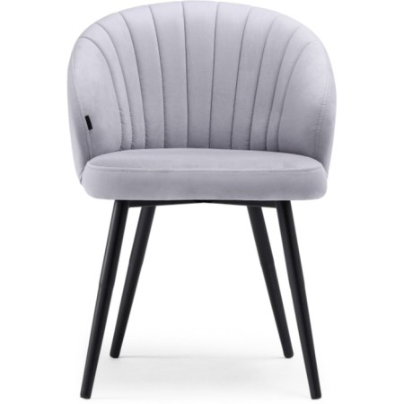 Stool on a metal frame Banbu metal/velor, black/gray 54x50x76 cm-1