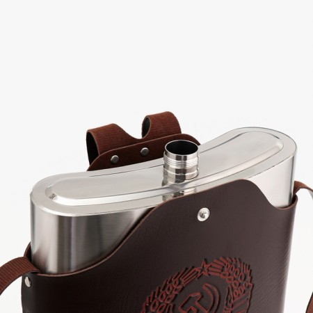 Flaw for alcohol and water "USSR", stainless steel, cover, gift, army, 3.8 liters-2