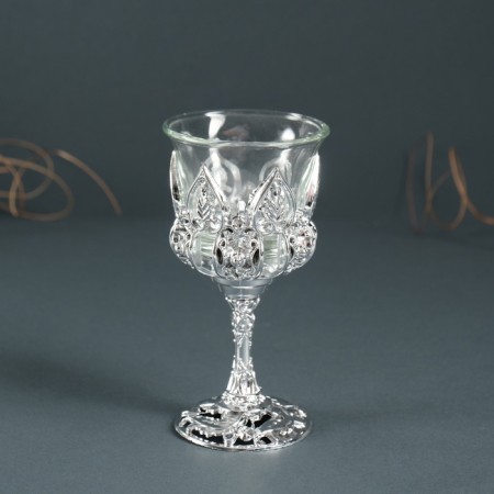 Glass "pleasure" 12*6.5*6.5 cm, silver-2