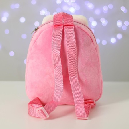 Baby backpack for a girl with a pocket "Bunny", 22x17 cm-4