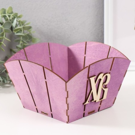 Easter basket "HB" 19x19x12 cm, purple-1