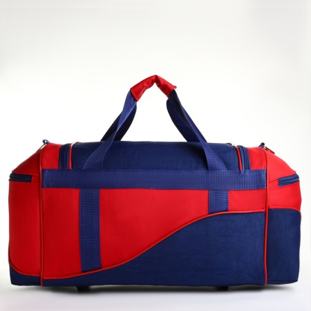 Sports bag with a lightning lining, 3 external pockets, blue/red color-1