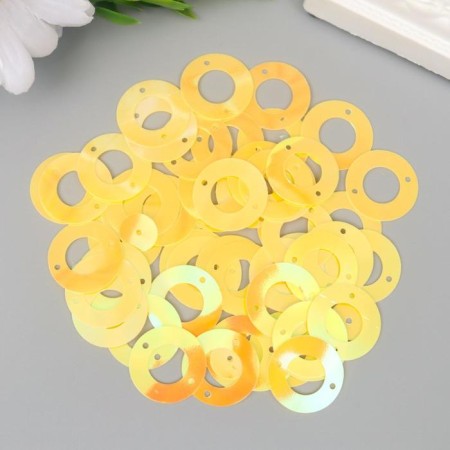 Sequins "circle in the ring" yellow set 30 g d = 2 cm-2