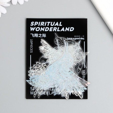 Stickers for creativity "Holography. Birds" d = 10 cm set 10 pcs 0.2x14x11 cm-3