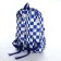School backpack from textiles on lightning, 3 pockets, blue color