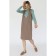 Surafan from suede with a deep neckline, size 42