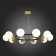 Suspended EVOLUCE lamp. Sle220403-10. Forli. 10x60 watts, E27, 90x90x18 cm, black color, brass