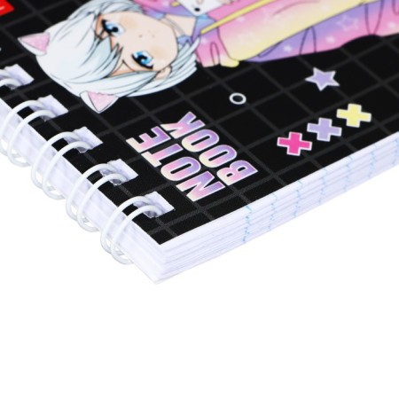 Notepad A7, 60 sheets in a cage, on the crest "ANIME", covered cardboard, block 65 g/m², mix-2