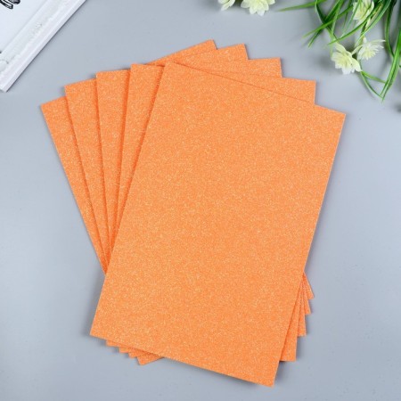 Foamiran glitter Magic 4 Hobby 2 mm cent. Orange, 20x30 cm-1