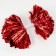 Pompom 1pc, red color, foil