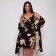 Female set (robe/shirt), black color, size 54