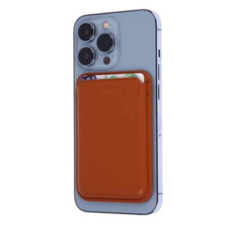 Cartholder for phone, leather, magsafe, brown