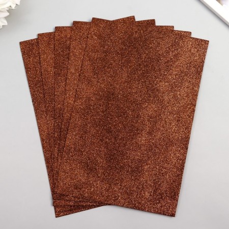 Foamiran "Chocolate shine" 2 mm format A4 (set of 5 sheets)-1