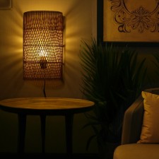 Lamp wall -mounted from a rattan 