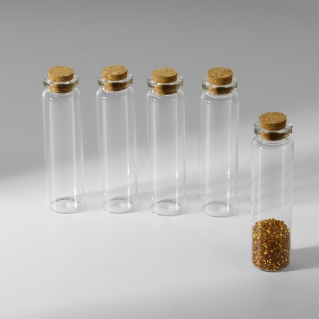 A set of jars for storing beads, d = 2.2 × 8 cm, 5 pcs, in a container, 16.3 × 9 × 2.4 cm-3