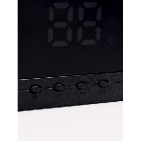 Electronic wall clock, calendar and thermometer, 47.5 x 25.3 cm, white numbers 10.8 x 5.3 cm 10766-4