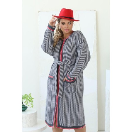 Cardigan female, size 58, gray color-9