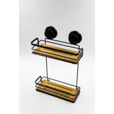 Wall shelf 2-tier Joy Home, with suction cups, bamboo