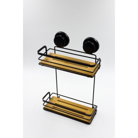 Wall shelf 2-tier Joy Home, with suction cups, bamboo