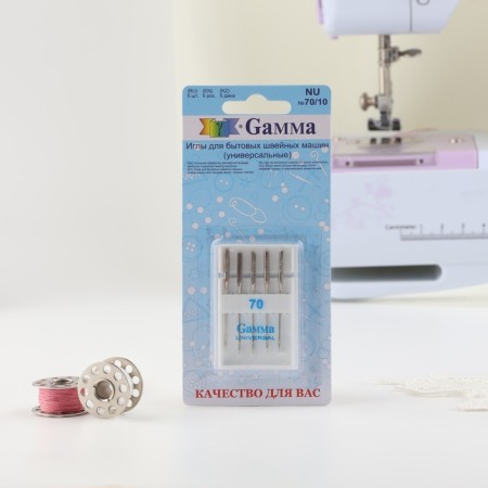 Needles for household sewing machines, universal, No. 70, 5 pcs, nu-4
