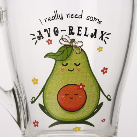 Glass Avocado Glass, 250 ml, MIX drawing-1