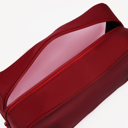 Cosmetic bag with lightning, burgundy color-2