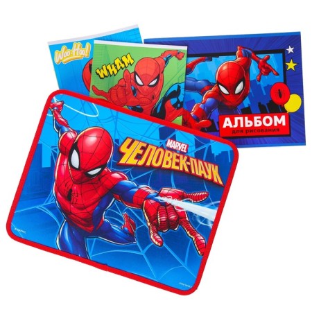 Plastic folder with A4 handles, on a zipper, 75x330x260 mm, spider-man-4