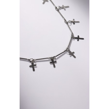 Metallica chocker crosses, silver color, l = 30 cm-2
