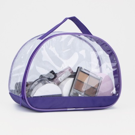 Cosmetic bag on lightning, with a pen, purple color-4