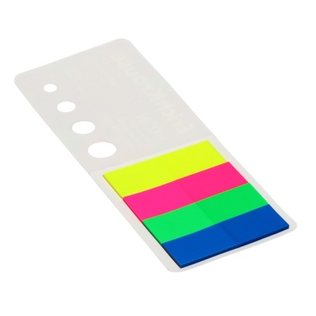 Bookmarks with adhesive edge layers. 18.75x50 mm, Erichkrause "Neon", 100 sheets, 4 colors