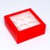 Packaging for 9 cupcakes with a window, red, 25 x 25 x 10 cm