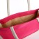 Bag beach without fasteners, milk/raspberry color