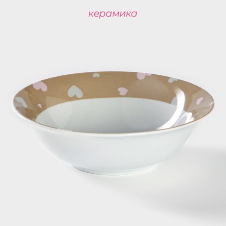 Plate ceramic deep shade "Council and Unicorn", 400 ml, d = 15 cm, white color-1